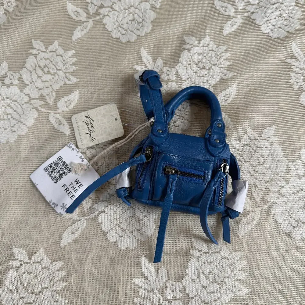 Free People Micro Emerson Bag Blue NWT